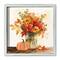 Watercolor Autumn Still Life 16" x 16" White Framed Print